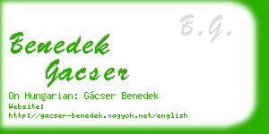 benedek gacser business card