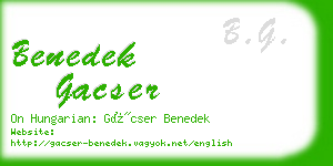 benedek gacser business card